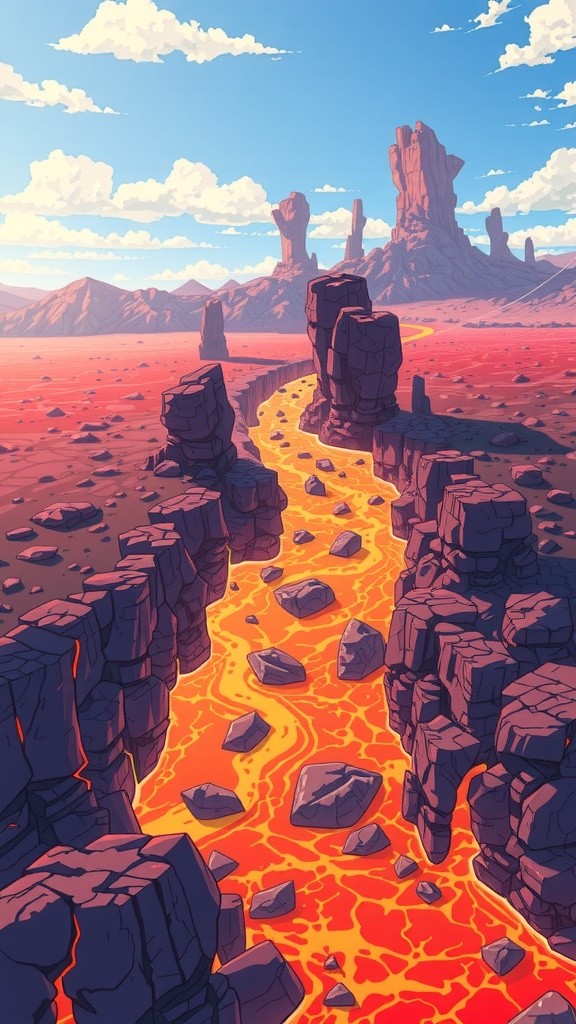 Epic Rock Burger Feast by the Lava River!
