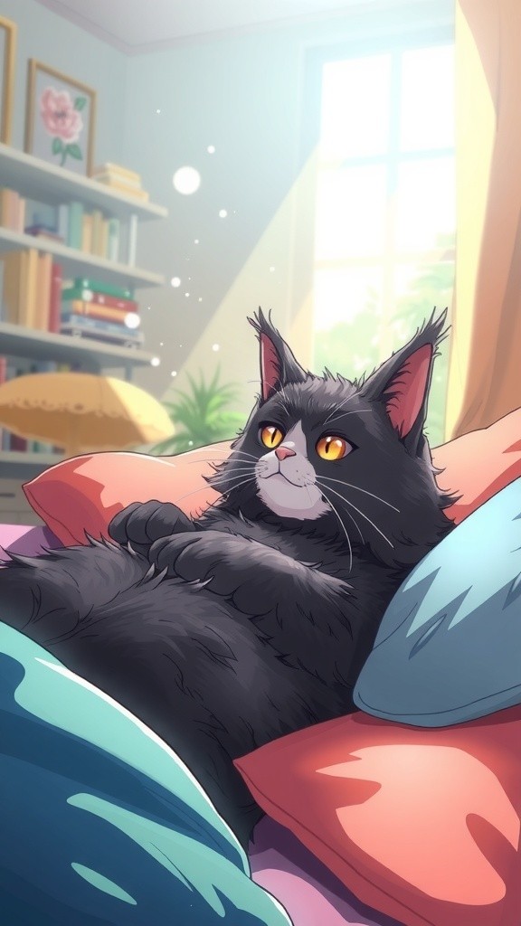 A Russian Cat Enjoys Chocolate Ice Cream