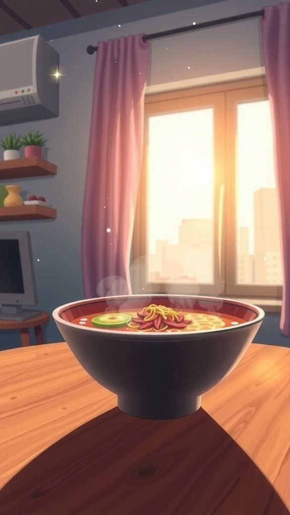 Girl Enjoying Ramen