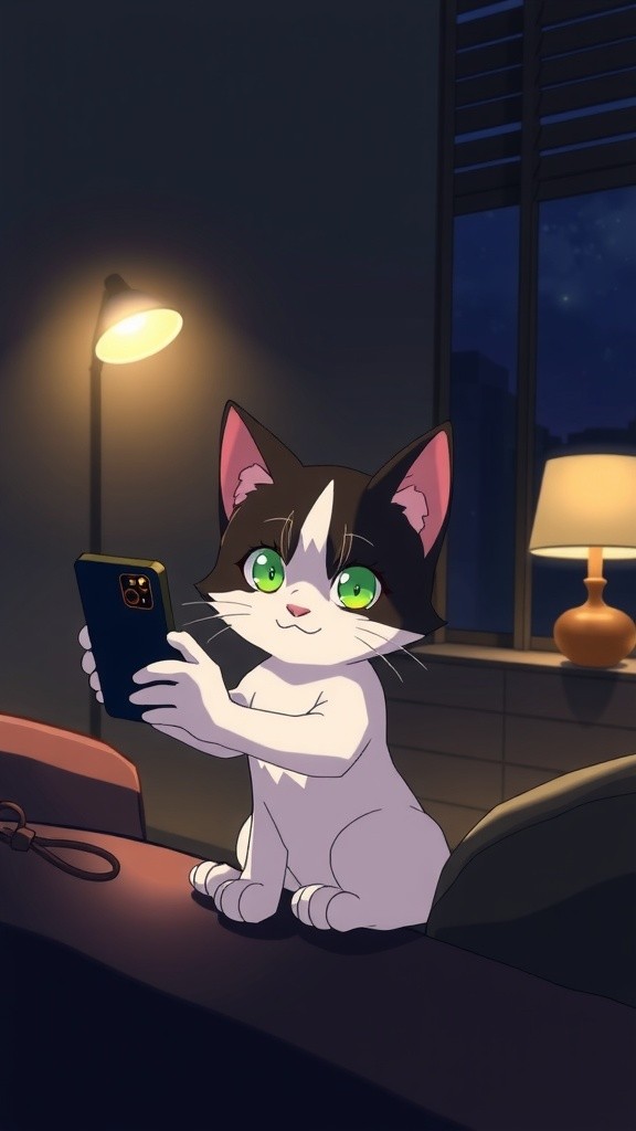 Kucing Terkenal karena Selfie Tengah Malam!