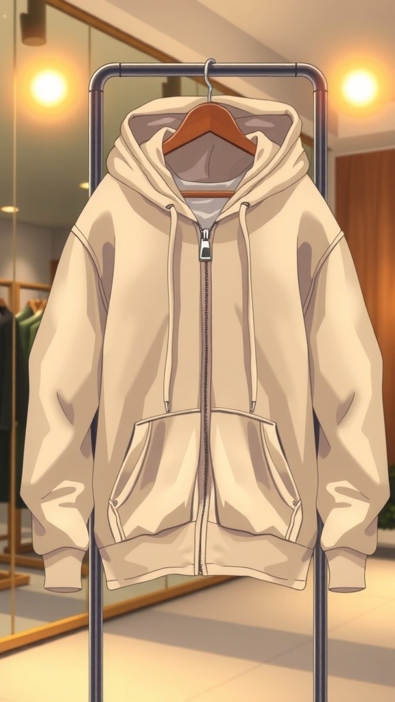 Hoodie Unisex Boxy dengan Double Zipper - Stylish & Nyaman!