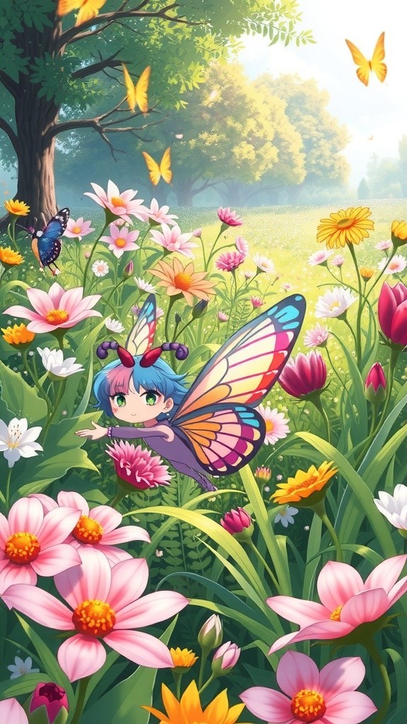 Luna's Guiding Wings: A Journey in the Garden