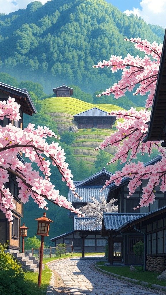 日本の村と伝統の古い風景