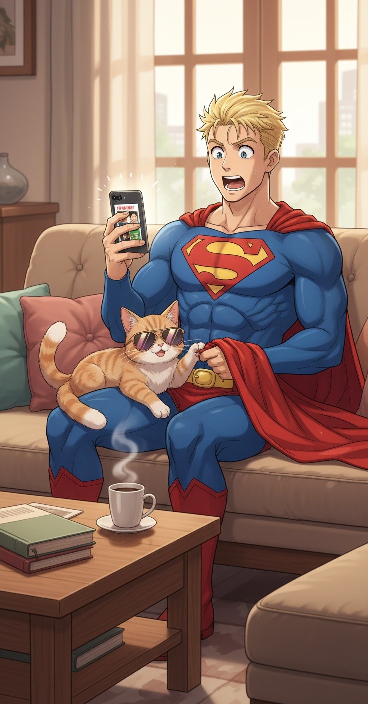 The Lazy Hero and the Chill Cat