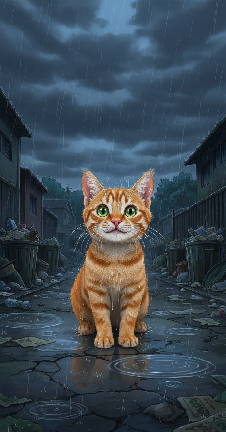 A Lost Kitten's Quest for Food and Family