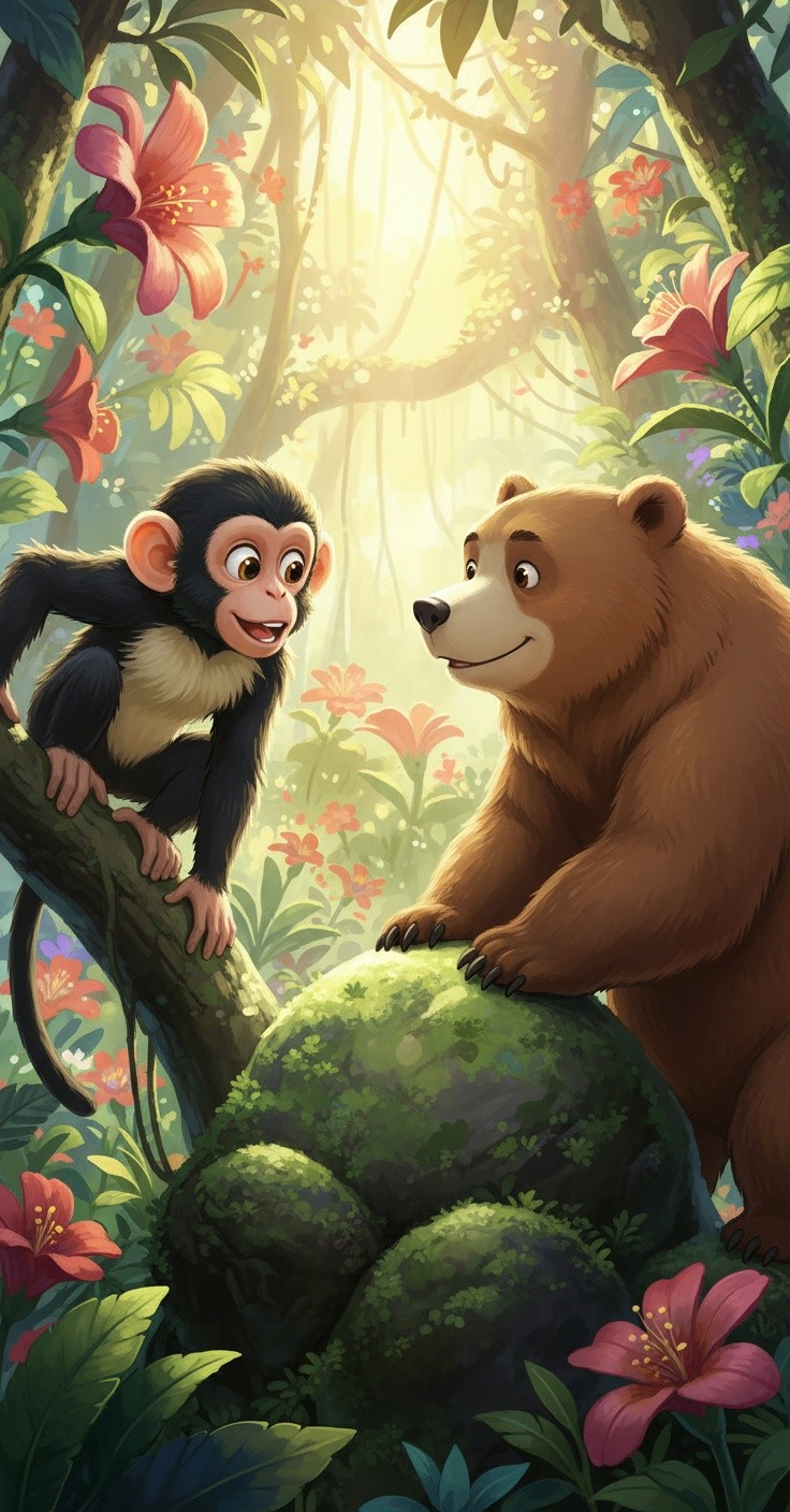 बंदर और भालू: एक नैतिक कहानी