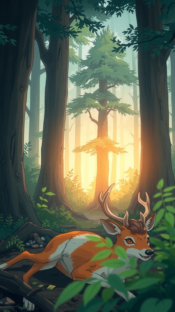 Tender Embrace: A Girl's Compassion for an Injured Deer