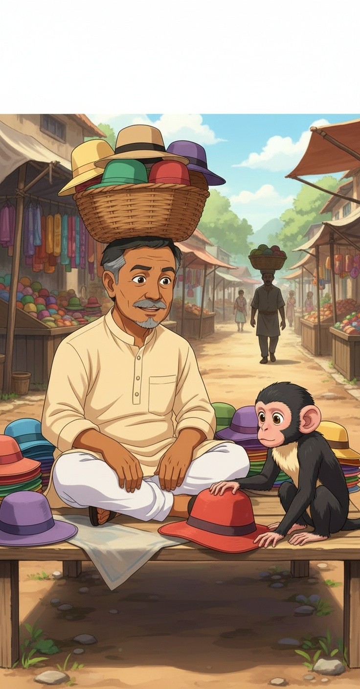 बंदर और टोपीवाला की शरारत