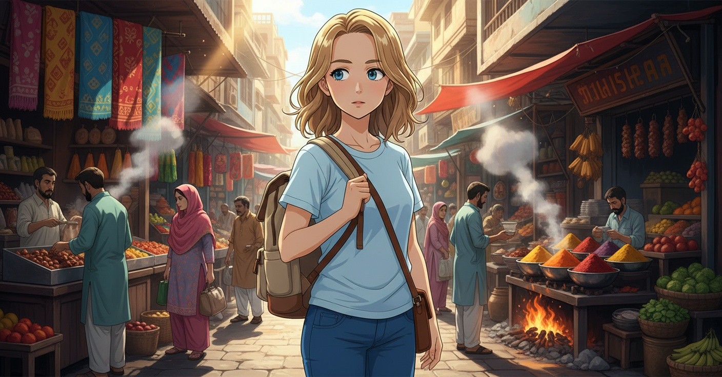 Tasting Pakistani Market Food with an American Girl
