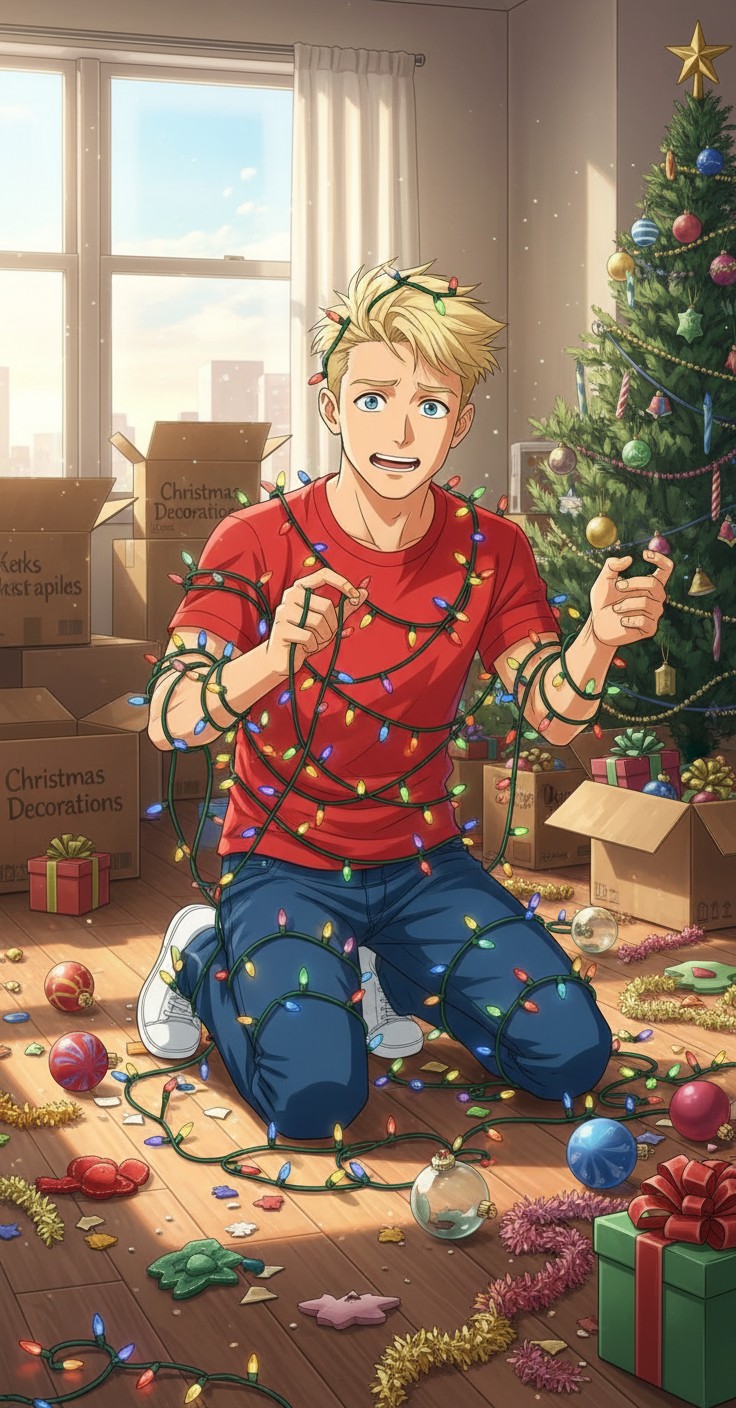 Mr. Flip vs. Christmas Lights: A Comedic Misadventure