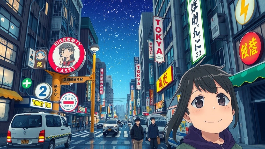 A Girl's Magical Awakening in Nighttime Tokyo