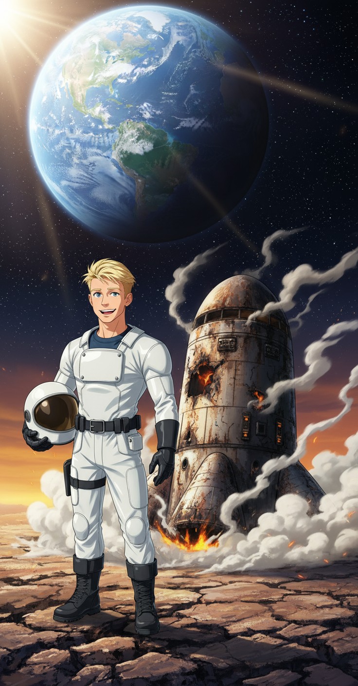 Triumphant Return: The Heroic Descent of an Astronaut