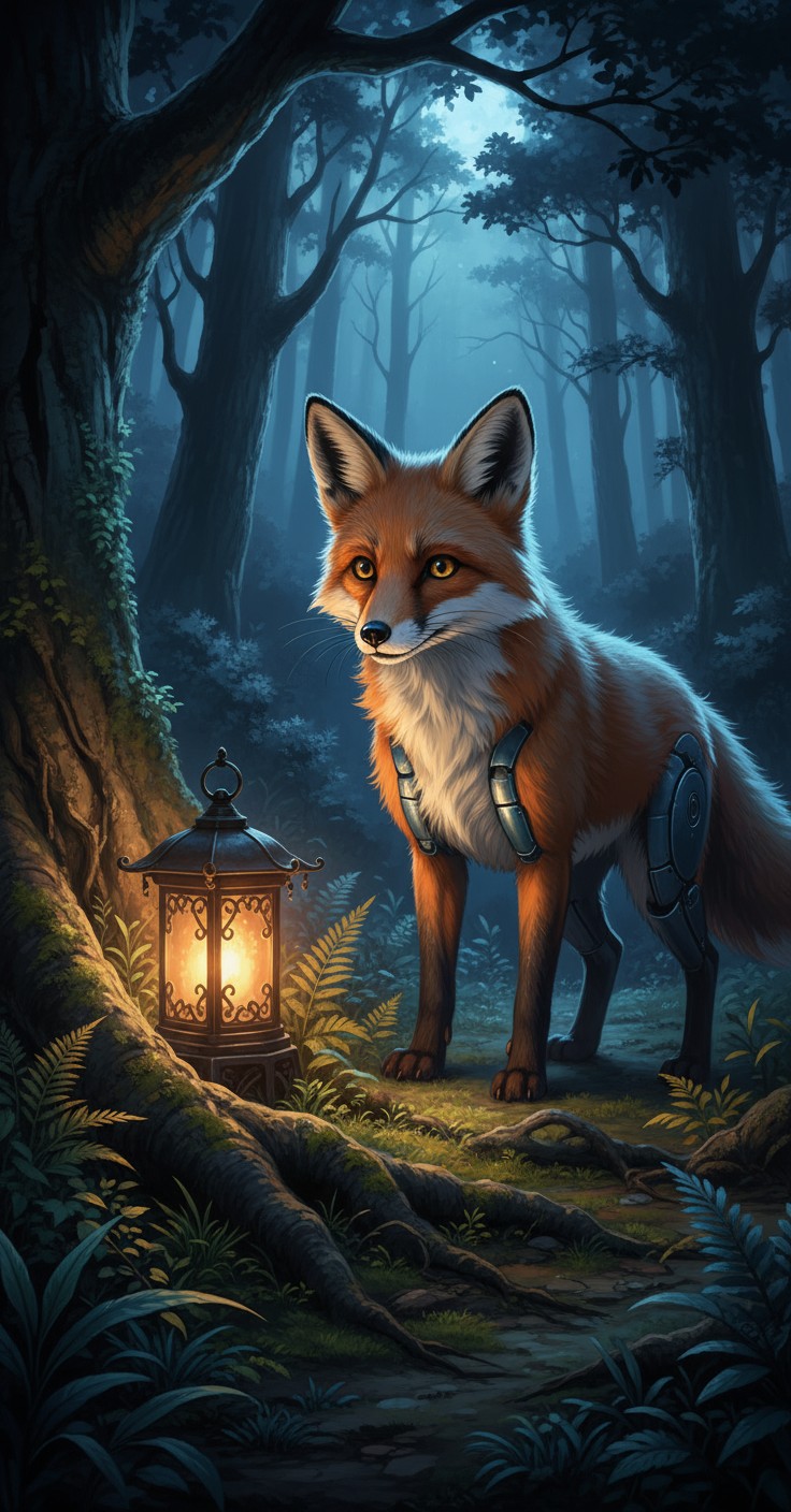 The Brave Fox and the Glowing Lantern