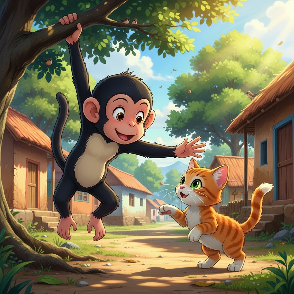 चालाक बंदर और समझदार बिल्ली