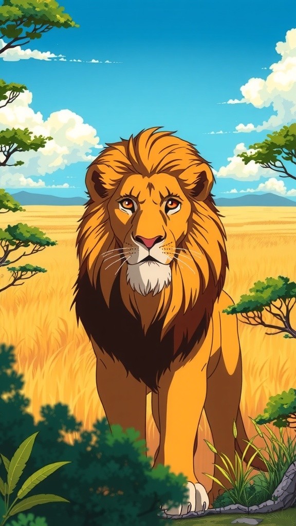 The Lion's Awakening: Guardian of the Savannah