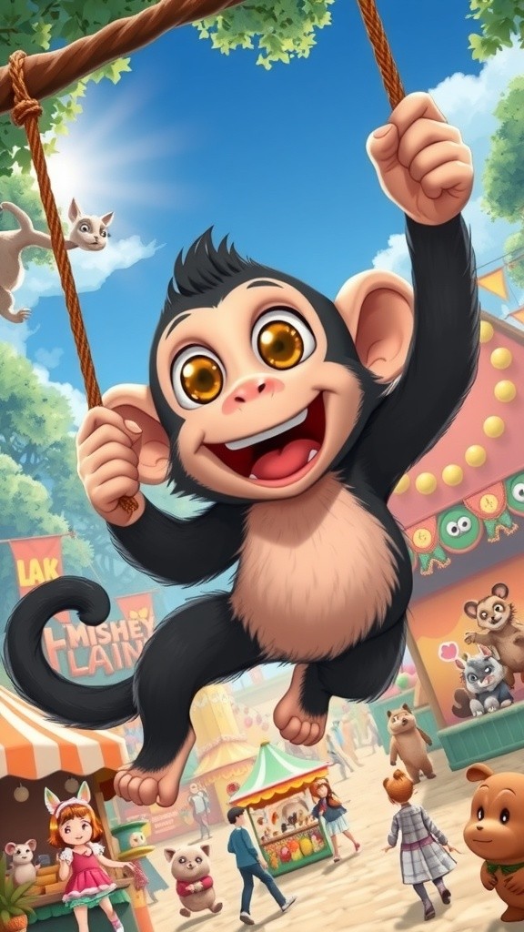 जंगल में बंदर की साइकिल कला