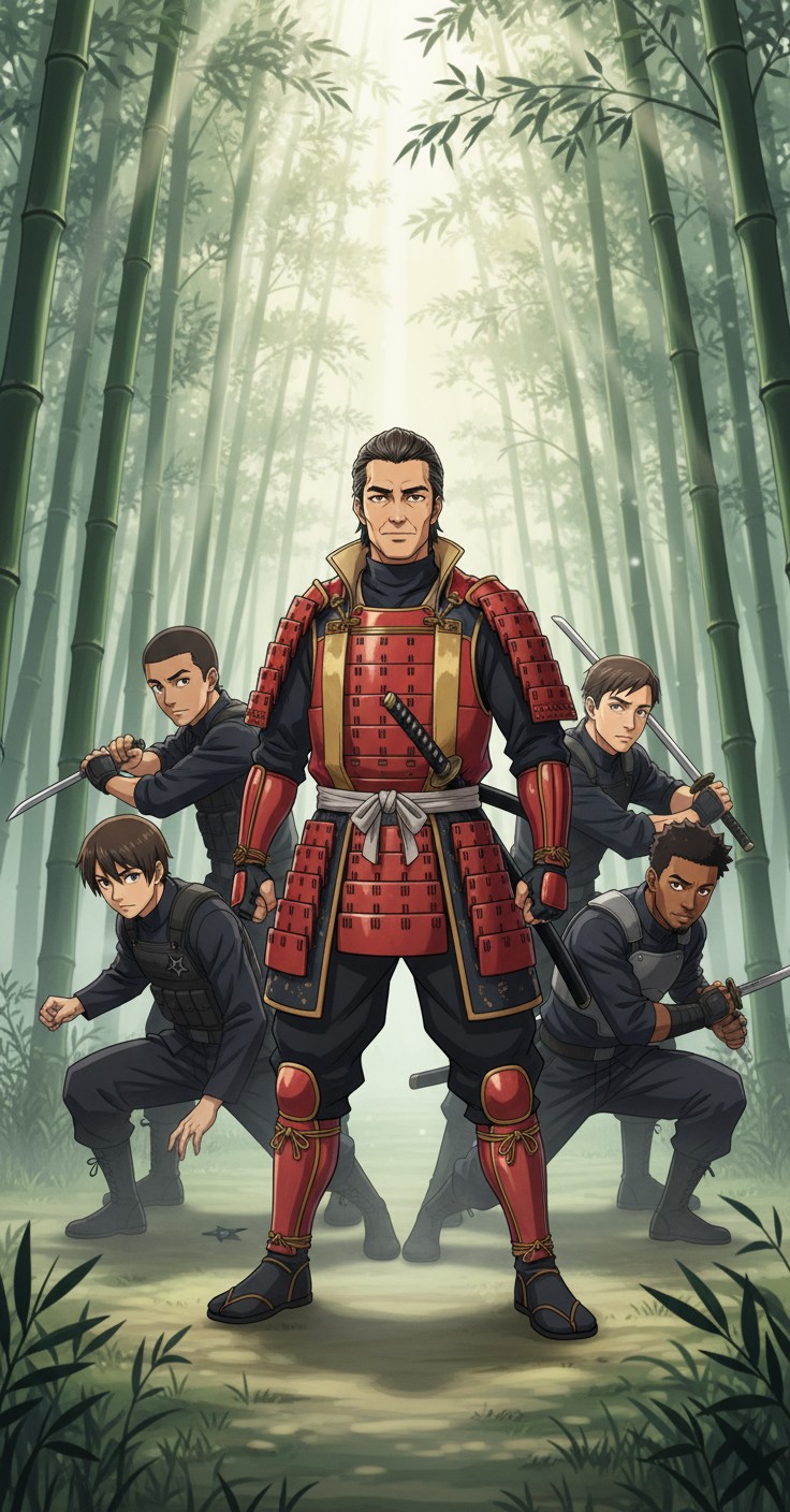 Samurai's Secret Technique: Triumph Over Four Ninjas