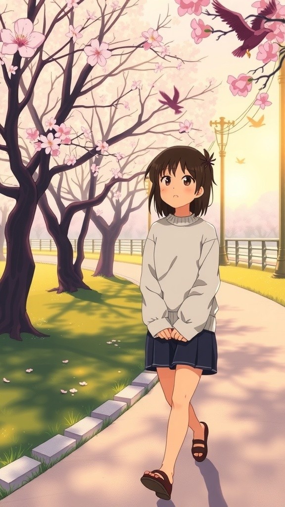 Anime Girl Chases Cat