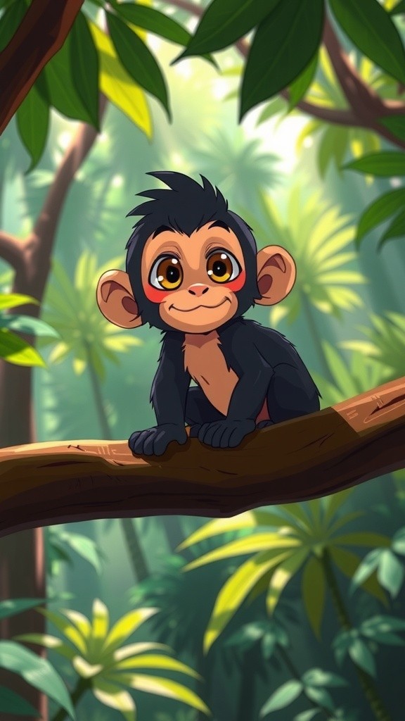 Milo: The Expressive Monkey with Golden Eyes and Black Fur