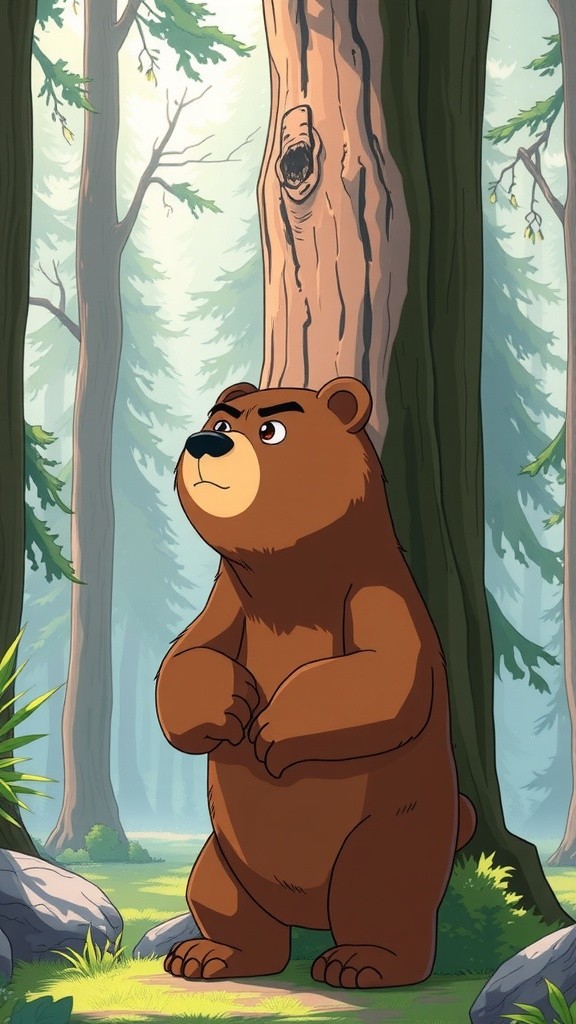 The Bear's Tree Troubles: A Call to Like and Subscribe!