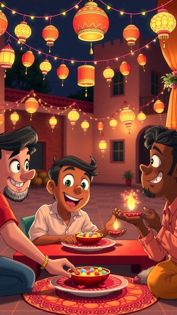 Doraemon's Joyful Diwali Celebration with Friends