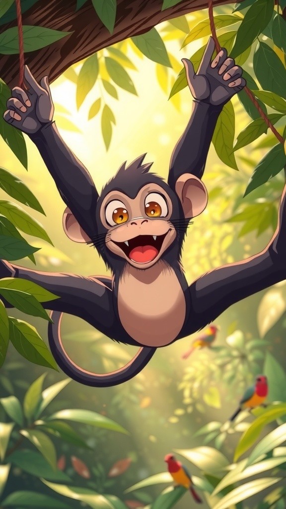 The Patient Monkey and the Playful Butterfly