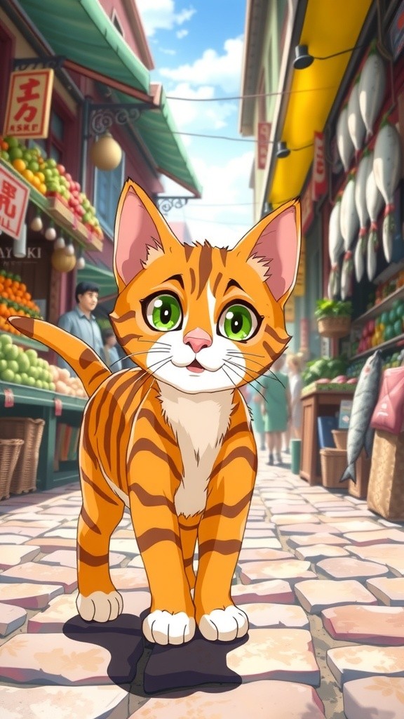 An Cat Want Fish but Storekeeper Say No