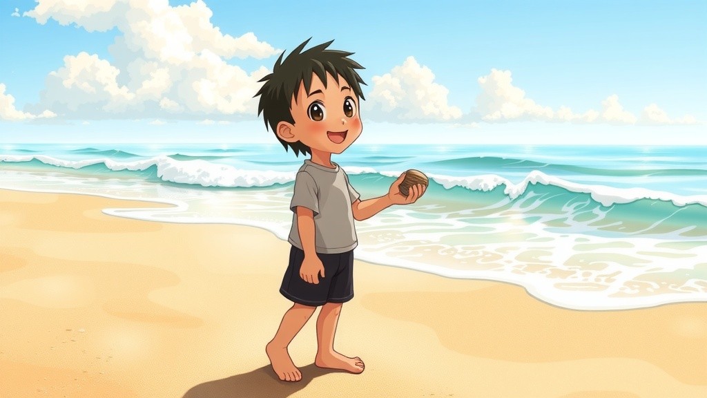 A Day at the Beach: Omar and Oliver's Adventure