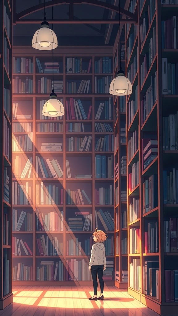 Wanita Membaca di Perpustakaan