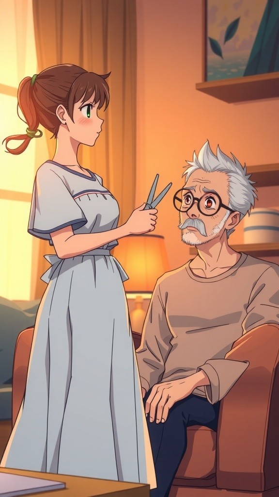 Cozy Moments: A Surprise Haircut and Pancake Celebration