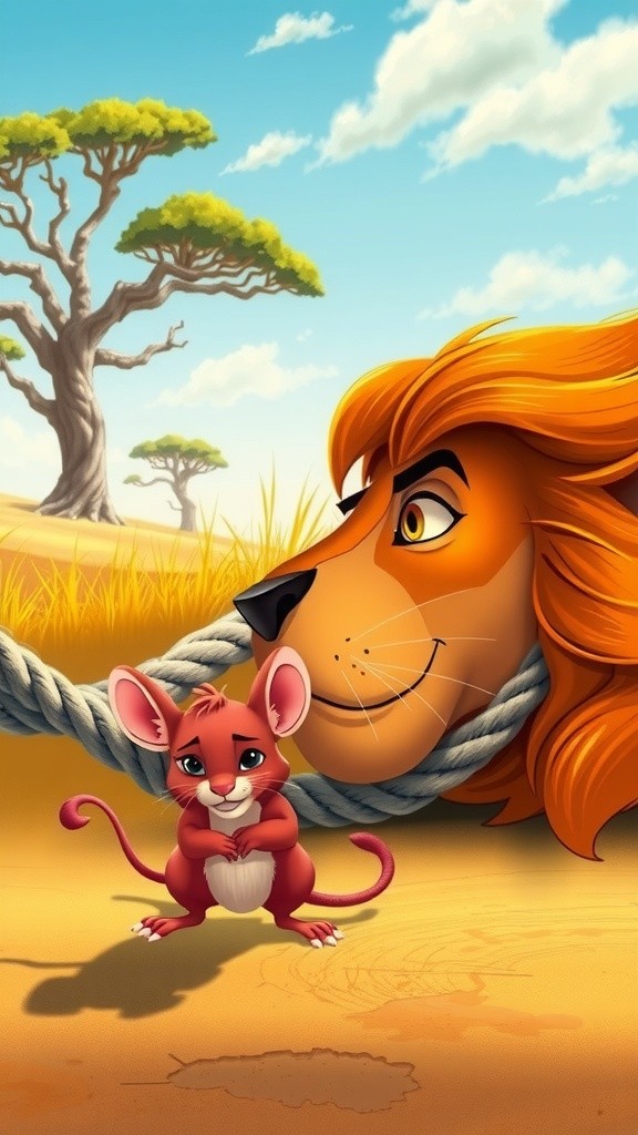 الفأر والأسد: صداقة غير متوقعة