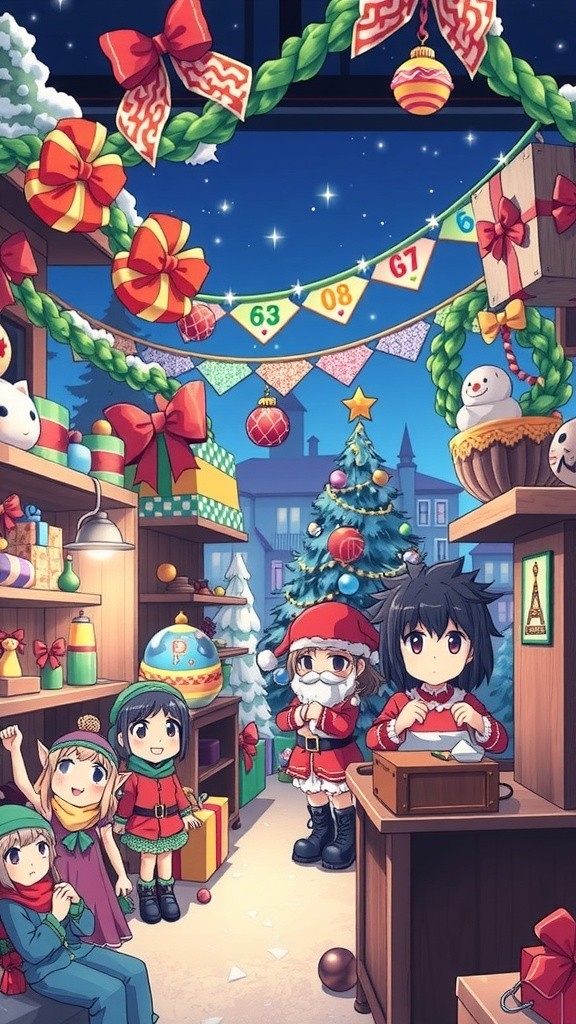 Santa Claus Dancing with Kids on Christmas