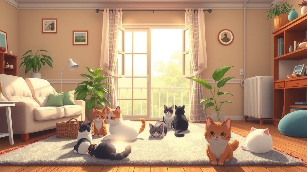 The Cat Family's Morning Routine: Fun and Chaos!