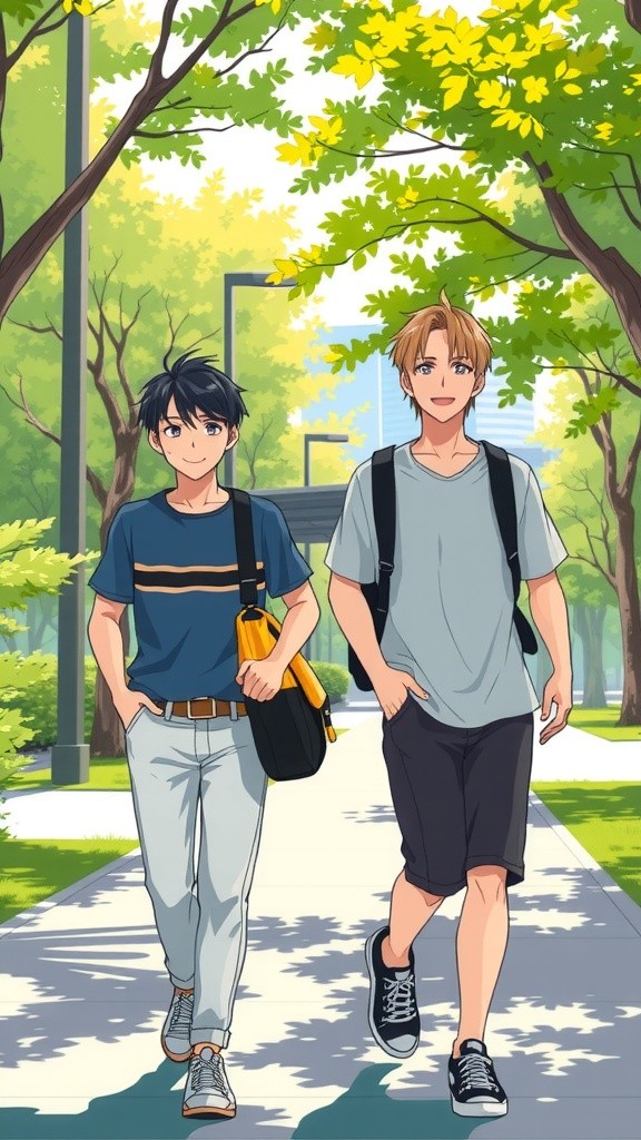 Chillin' with Friends: Anime Boy and Girl Plan