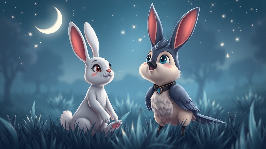 खरगोश और कौआ: रात की खूबसूरती