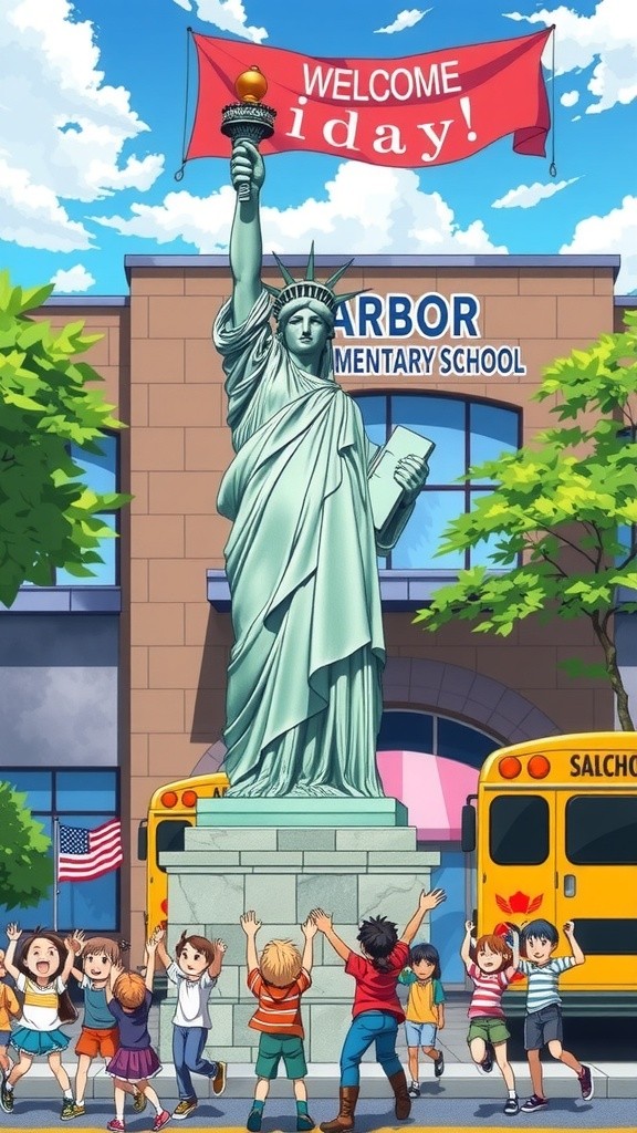 Liberty's First Day at Harbor Elementary