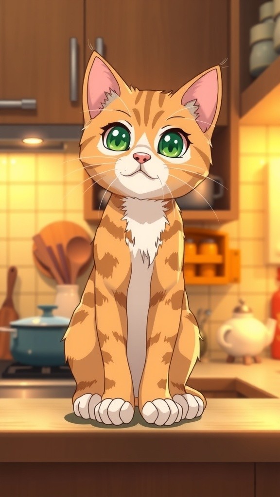 Kucing Memasak di Dapur