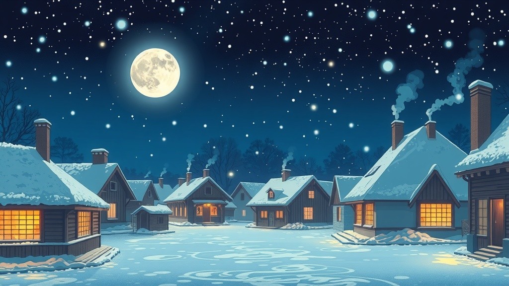 A Winter Night's Village Serenity