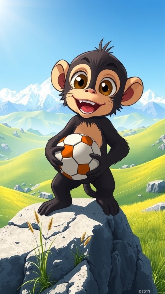 हनुमान जी फुटबॉल खेलते हुए