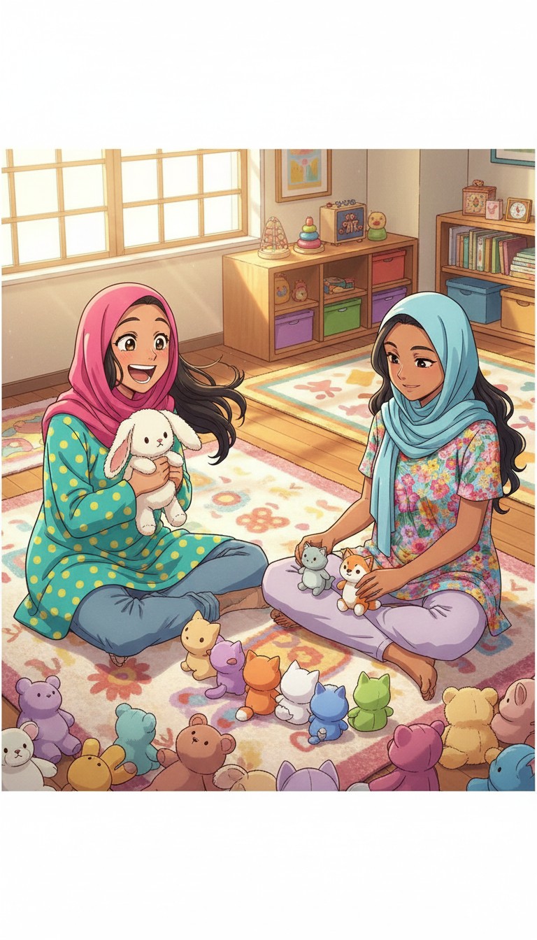 Playtime Journeys: Ayesha and Fatima's Plush Adventures