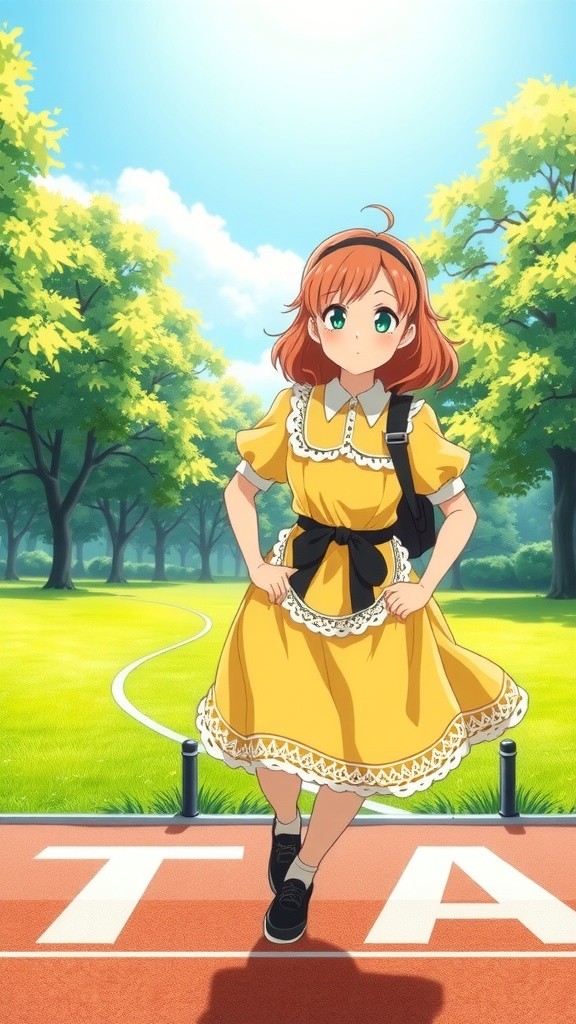 Cartoon Girl Running Adventure