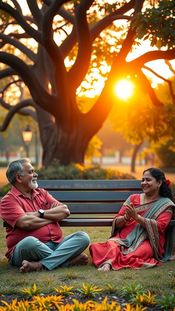 Evening Laughter at the Banyan Tree