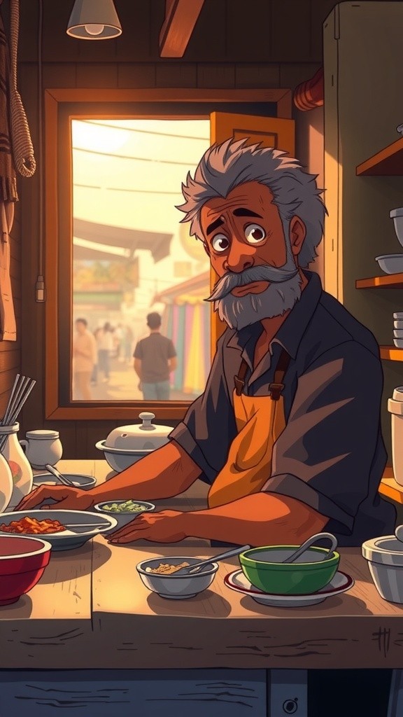 Kucing Disiplin di Warung Pak Warjo