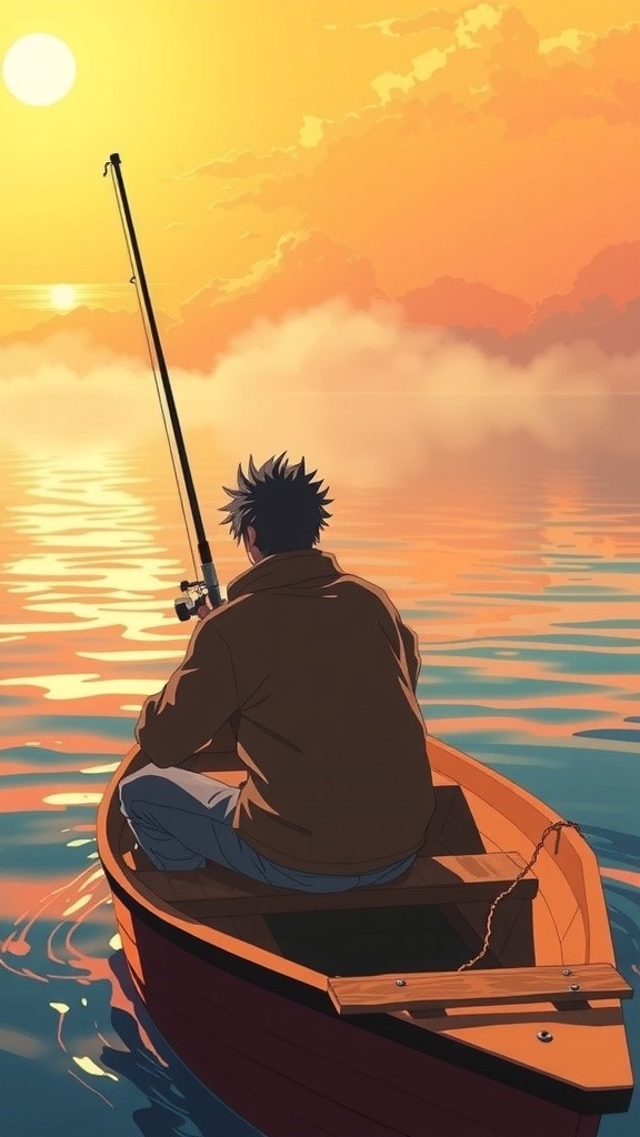 Kebahagiaan Seorang Nelayan di Laut