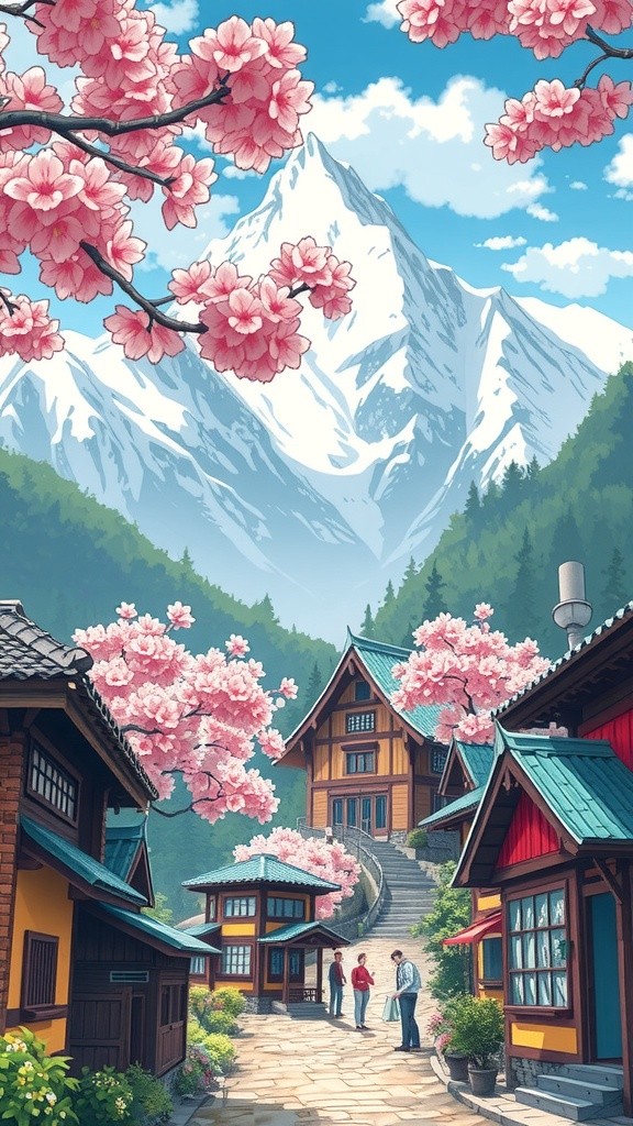 Joyful Dance of the Anime Girl in the Himalayas