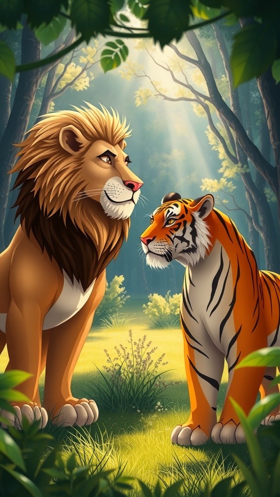 King of the Jungle: Lion's Triumph over Tiger