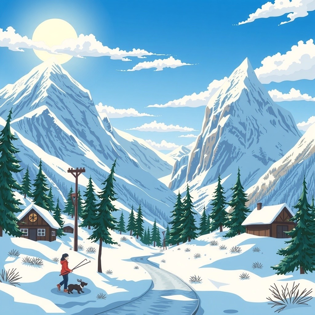 শীতের আনন্দ: একটি মনোরম কার্টুন দৃশ্য