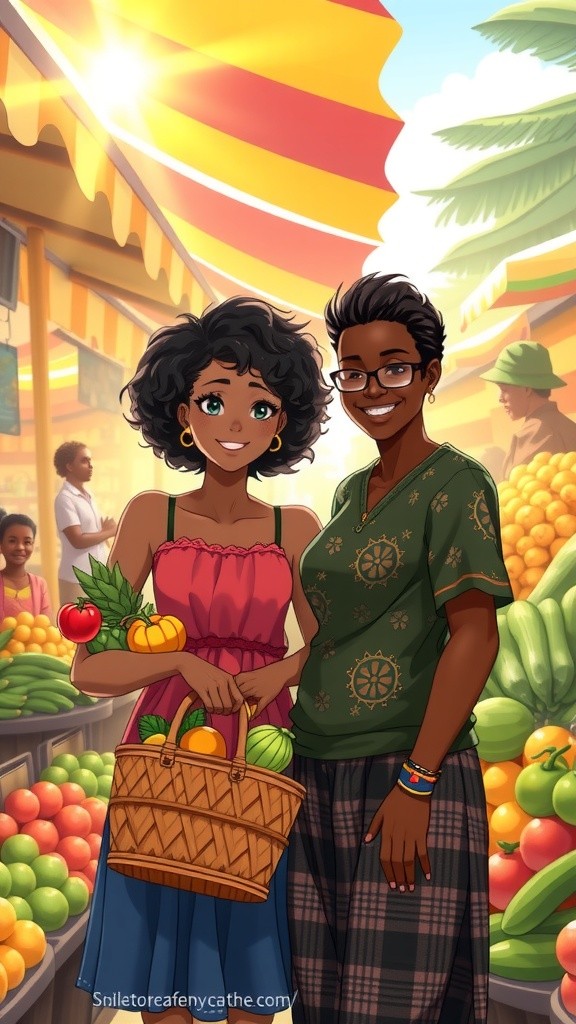 Shy Encounter at the Market