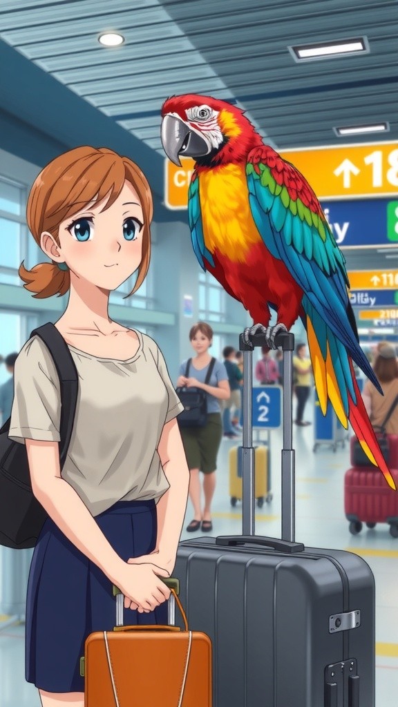 Parrot's Airport Adventure: Packing Perks!