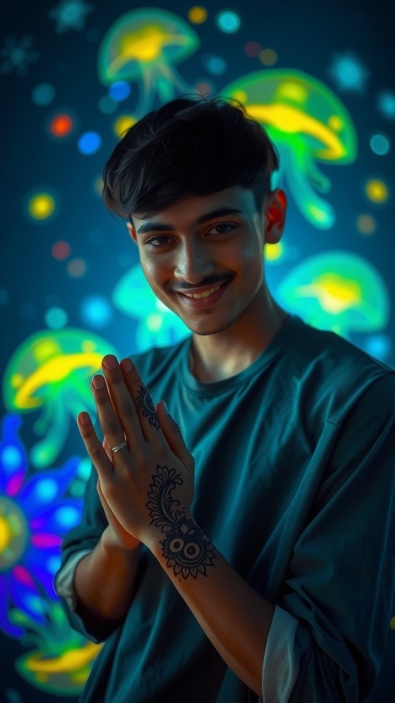 মেহেদী দিয়ে সাজানো